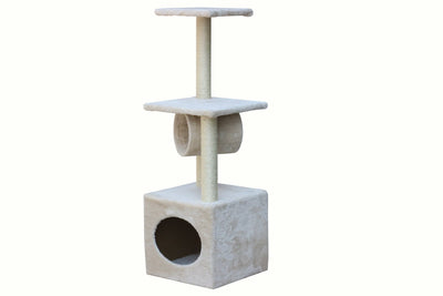 112 cm Beige Cat Kitten Scratching Post Tree Scratcher Pole