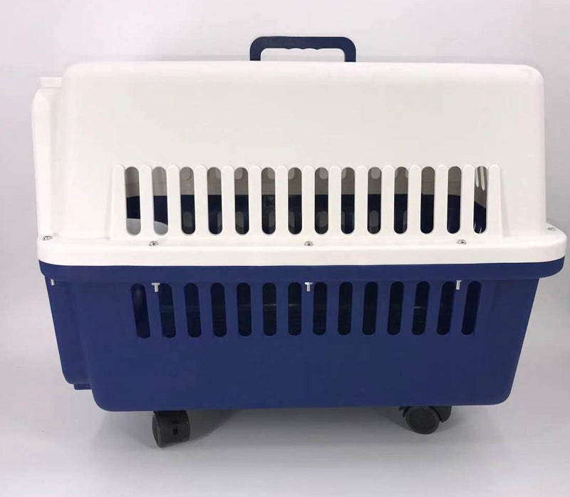 XL Dog Puppy Cat Crate Pet Rabbit Parrot Airline Carrier Cage W Bowl Tray & Wheel  72x53x53cm