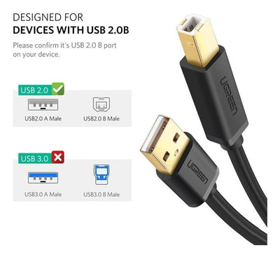 UGREEN 20846 USB 2.0 Printer Cable 1M