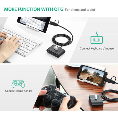 UGreen USB 3.0 Hub With Type C port Black 1M 40850 - Payday Deals