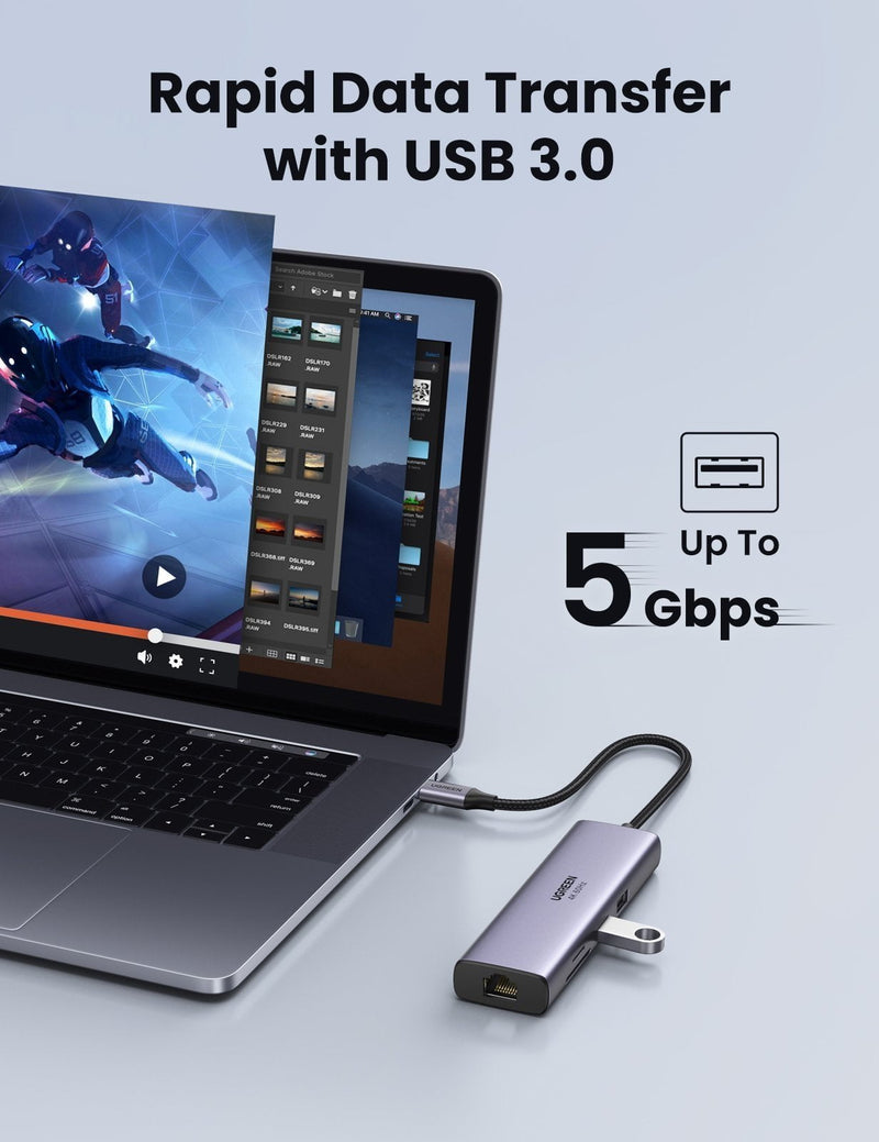 UGREEN 60515 USB-C to HDMI/Ethernet Adapter with Card Reader