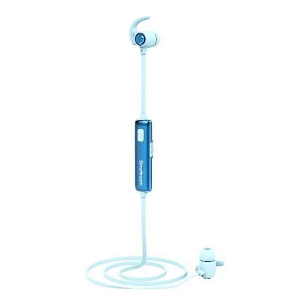 Simplecom BH310 Metal In-Ear Sports Bluetooth Stereo Headphones Blue - Payday Deals