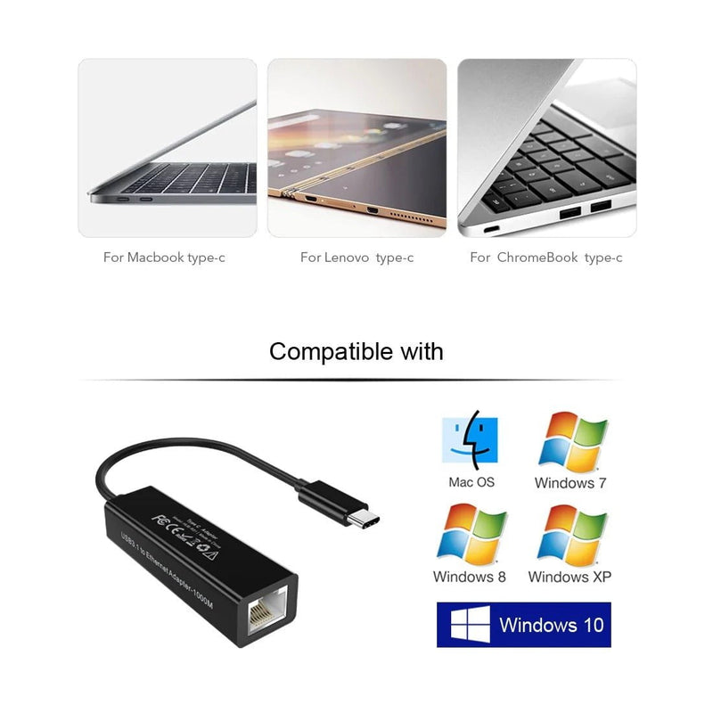 CHOETECH HUB-R01 USB 3.1 Type-C To RJ45 Gigabit Ethernet Adapter