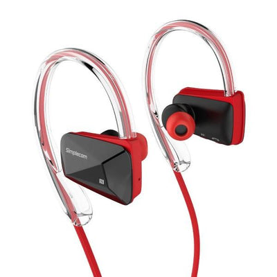 Simplecom NS200 Bluetooth Neckband Sports Headphones with NFC Red - Payday Deals