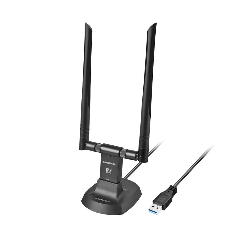 Simplecom NW811 AX1800 Dual Band WiFi 6 USB Adapter 802.11ax with 2x 5dBi High Gain Antennas - Payday Deals