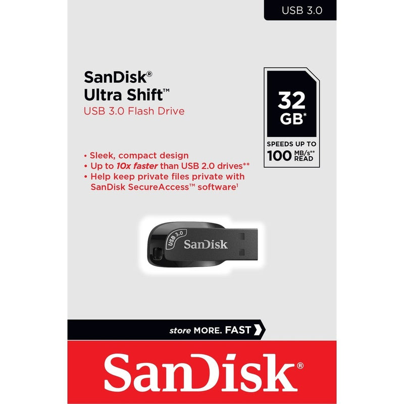 SanDisk  32GB Ultra Shift  USB 3.0 Flash Drive SDCZ410-032G-G46 - Payday Deals