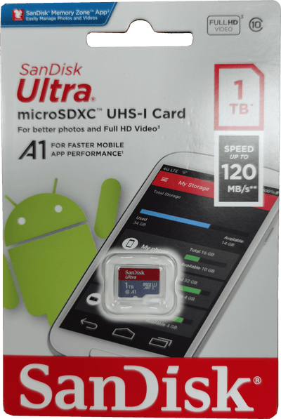 SANDISK SDSQUA4-1T00-GN6MN Micro SDXC Ultra UHS-I Class 10 , A1, 120mb/s No adapter - Payday Deals