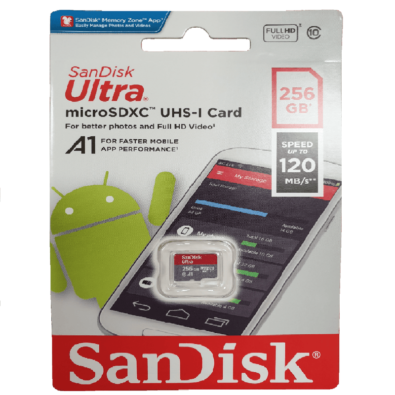 SANDISK SDSQUA4-256G-GN6MN Micro SDXC Ultra UHS-I Class 10 , A1, 120mb/s No adapter - Payday Deals