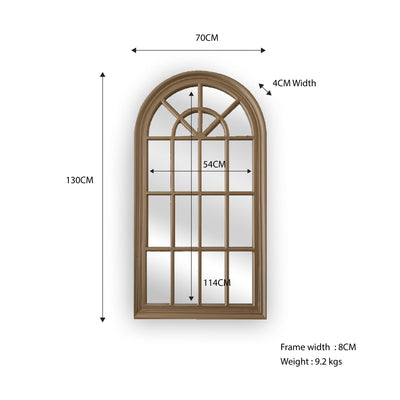 Window Style Mirror - Taupe Arch 70 CM x 130 CM