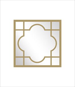Window Style Mirror - Gold Square 75cm x 75cm