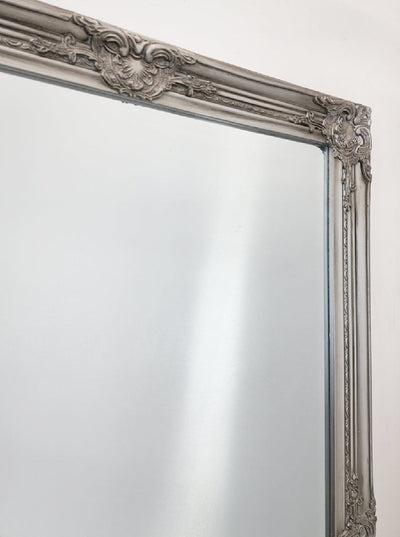French Provincial Ornate Mirror - Antique Silver - Small 80cm x 110cm