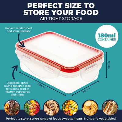 Home Master 12PCE Snap Lock Food Container Microwave Freezer Safe 180ml