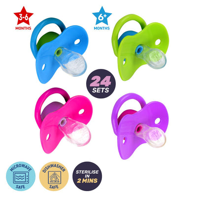 1st Steps 24PCE Orthodontic Silicone Pacifiers Sterilising Cases 3-6+ Months