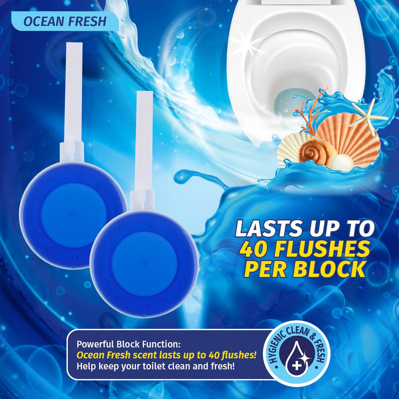 Xtra Kleen 48PCE Clip On Deodorisers Ocean Fresh Scent Anti Limescale 40g