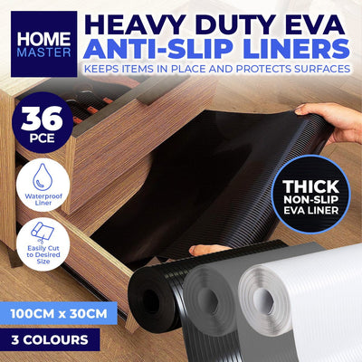 Home Master 36PCE EVA Heavy Duty Thick Anti Slip Liners Waterproof 30 x 100cm