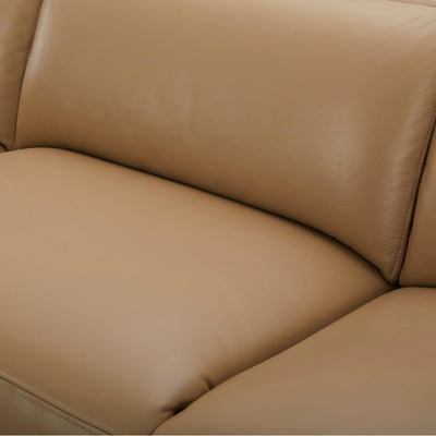 Inala 2 Seater Genuine Leather Sofa Lounge Electric Powered Recliner LHF Chaise Latte