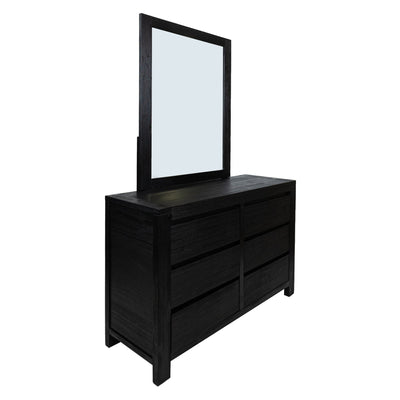Tofino 4pc Bedside Dresser Mirror Bedroom Drawers Set Nightstand Cabinet - Black