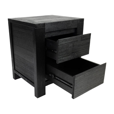 Tofino 4pc Bedside Dresser Mirror Bedroom Drawers Set Nightstand Cabinet - Black