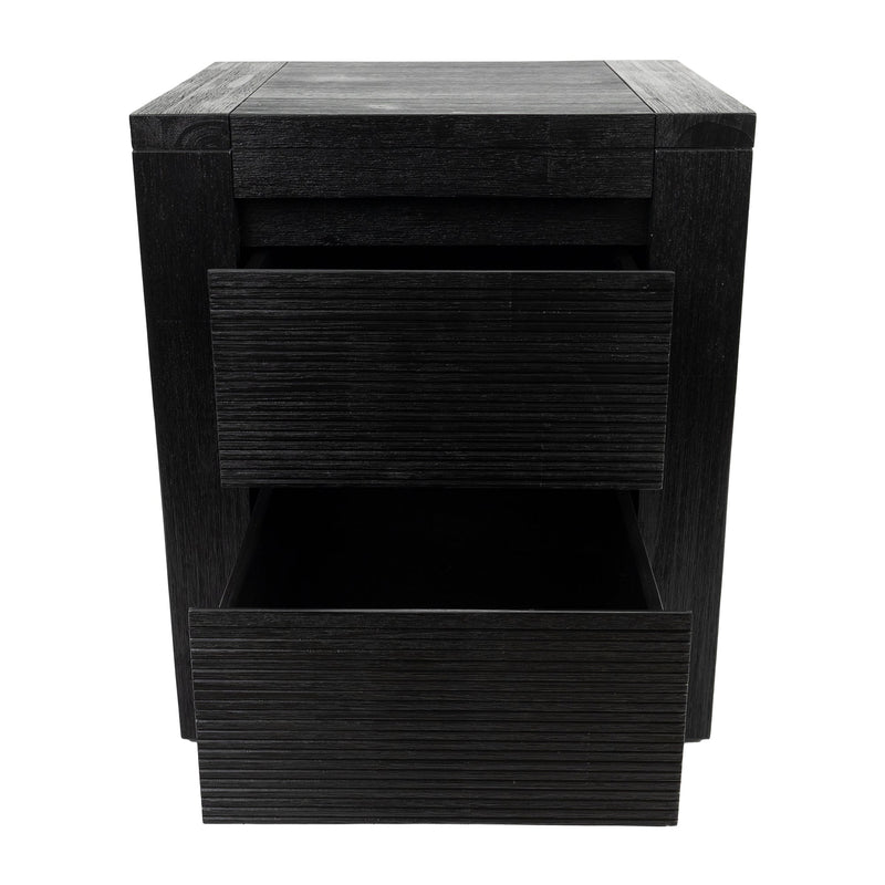 Tofino Bedside Tables 2 Drawers Storage Cabinet Shelf Side End Table - Black