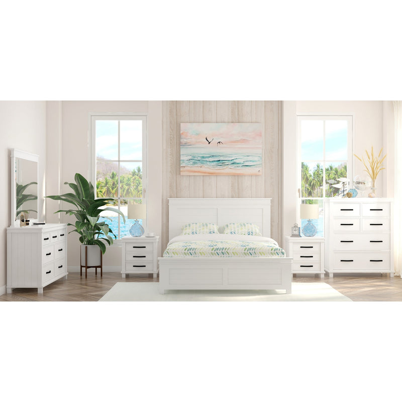 Lily Bed Frame King Size Timber Mattress Base With Storage Drawers - White