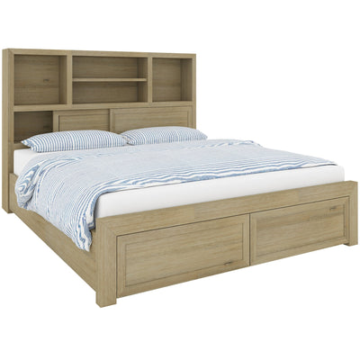 Gracelyn 4pc Queen Bed Suite Bedside Tallboy Bedroom Furniture Package - Smoke