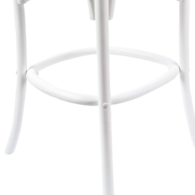 Aster 2pc Crossback Bar Stools Dining Chair Solid Birch Timber Rattan Seat White