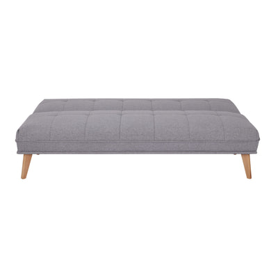Jovie 3 Seater Sofa Queen Bed Fabric Uplholstered Lounge Couch - Light Grey