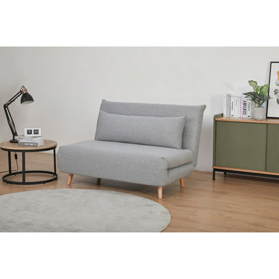Audrey 2 Seater Sofa Futon Bed Love Seat Fabric Lounge Couch - Grey