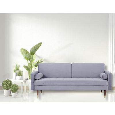 Livia 3 Seater Sofa Bed Fabric Uplholstered Lounge Couch - Gey
