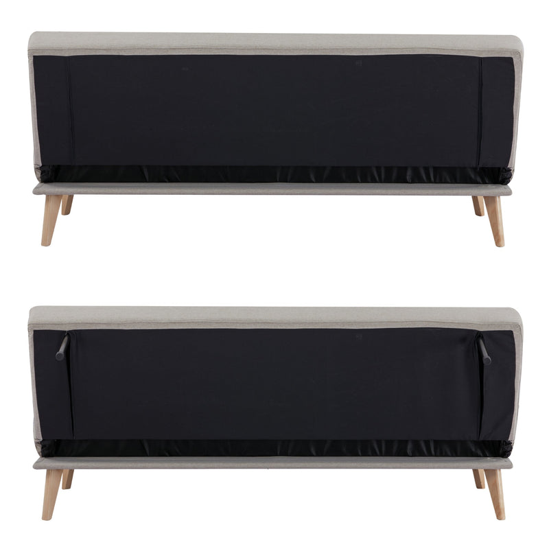 Brando 3 Seater Sofa Futon Bed Fabric Lounge Couch - Beige