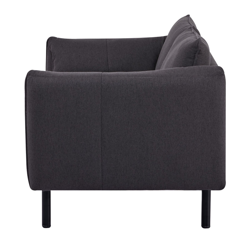 Channel 3 Seater Fabric Sofa Lounge Couch Charcoal