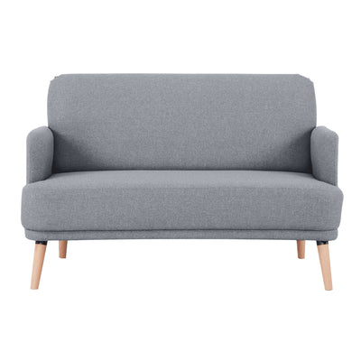 Brianna 2 Seater Sofa Fabric Uplholstered Lounge Couch - Light Grey