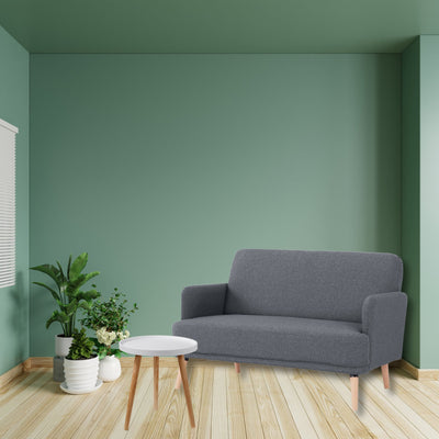 Brianna 2 Seater Sofa Fabric Uplholstered Lounge Couch - Dark Grey