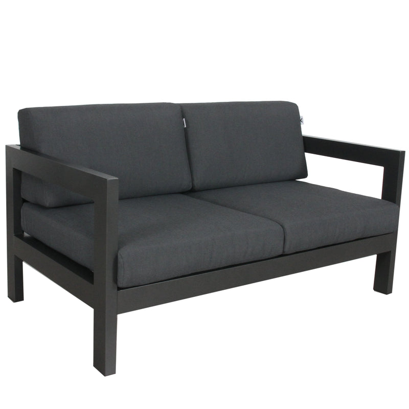Outie 2pc Set 1+2 Seater Outdoor Sofa Lounge Aluminium Frame Charcoal
