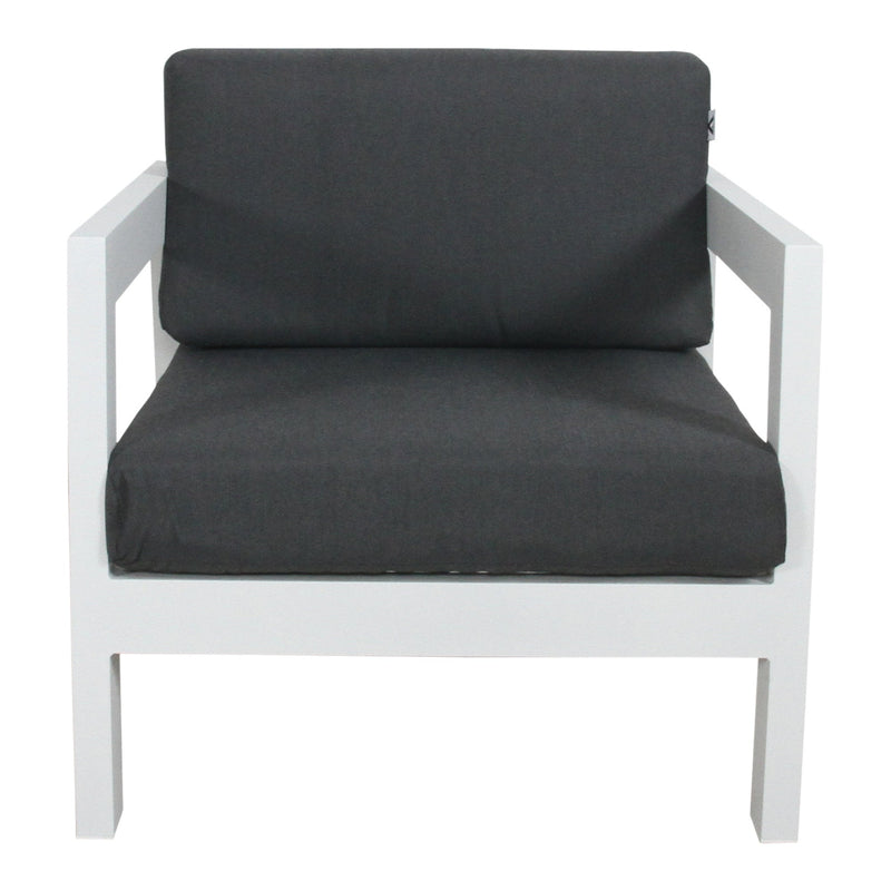 Outie 3pc Set 1+1+3 Seater Outdoor Sofa Lounge Aluminium Frame White