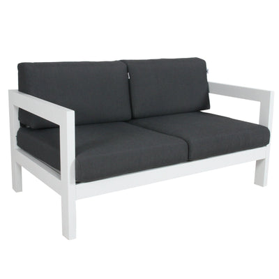 Outie 2pc Set 1+2 Seater Outdoor Sofa Lounge Aluminium Frame White