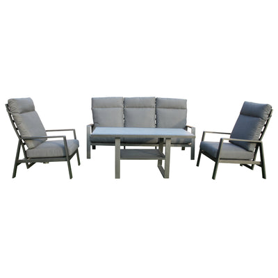 Pearl 4pc Outdoor Sofa Set Coffee Table Chair 3 Seater Lounge