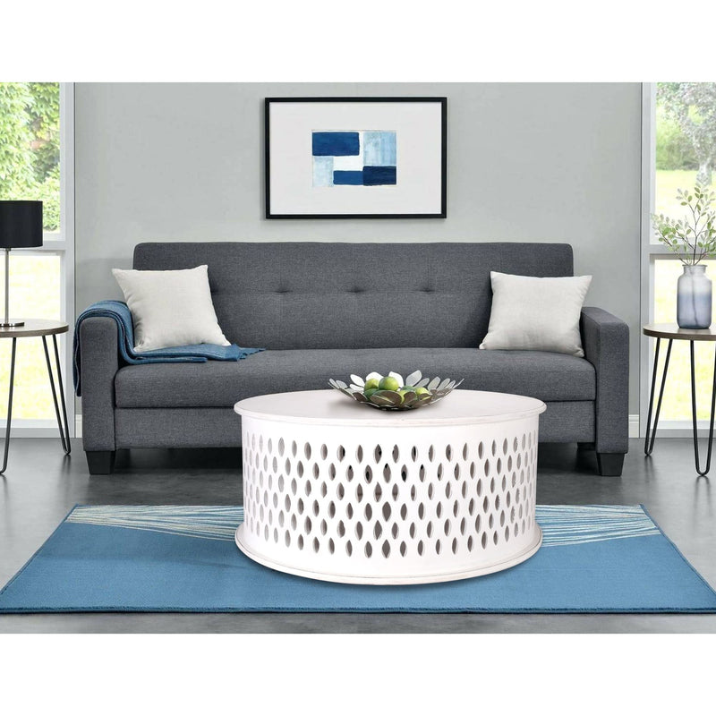 Pansy  Wooden Round 80cm Coffee Table - White