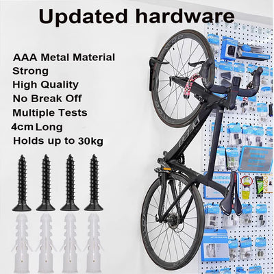 1x Bike Rack Garage Wall Mount Hanger Hooks Storage Bicycle Vertical for Indoor Shed with Screws