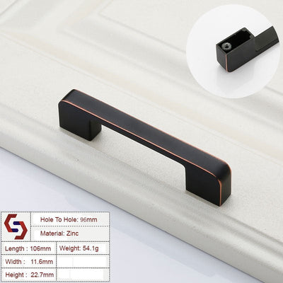 Zinc Kitchen Cabinet Handles Drawer Bar Handle Pull black+copper color hole to hole size 96mm