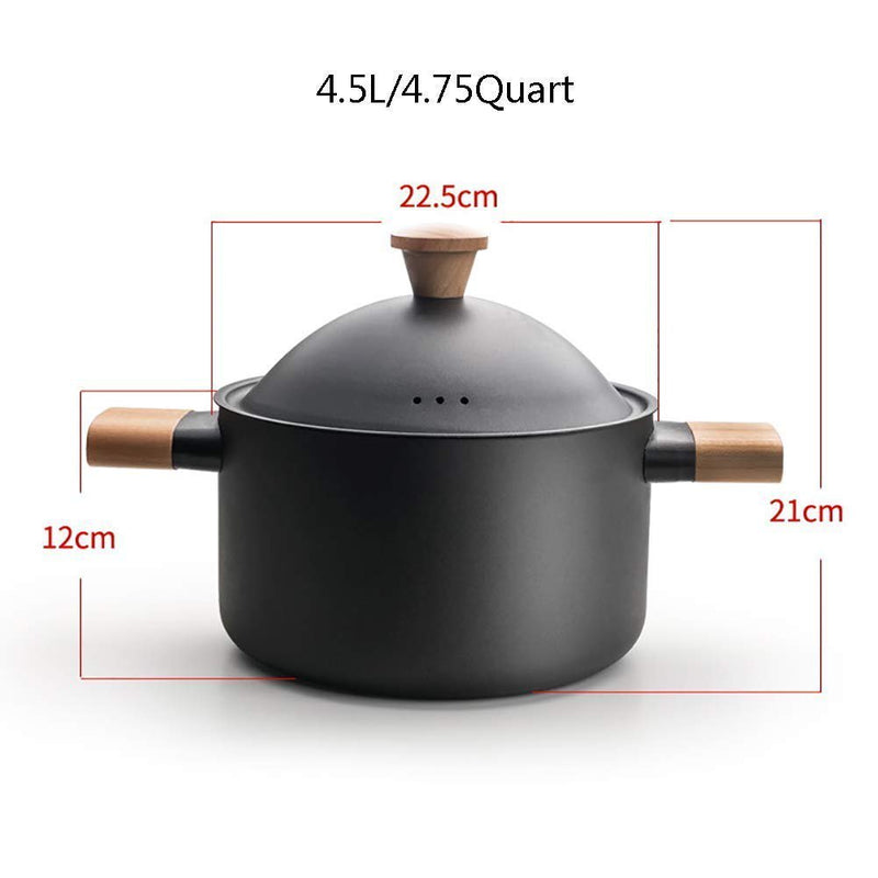 Non-stick Carbon Steel Dutch oven soup pot pan frying pan with lid wooden handle