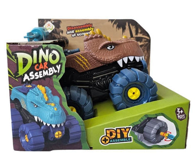 Kids Educational DIY Brown Assembled Dinosaur Car 3+