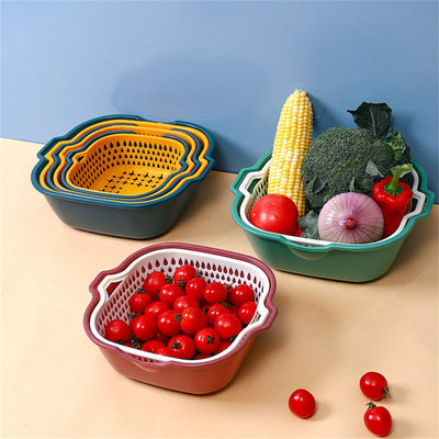 Cookingstuff Six-piece Creative Double-layer Household Multifunctional Fruit Vegetable Basket