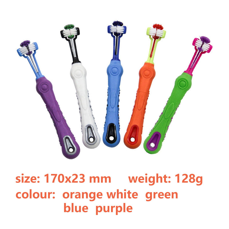 Pawfriends Pet Three-Head Multi-Angle Dog Toothbrush Cat Toothbrush Oral Cleaning Products