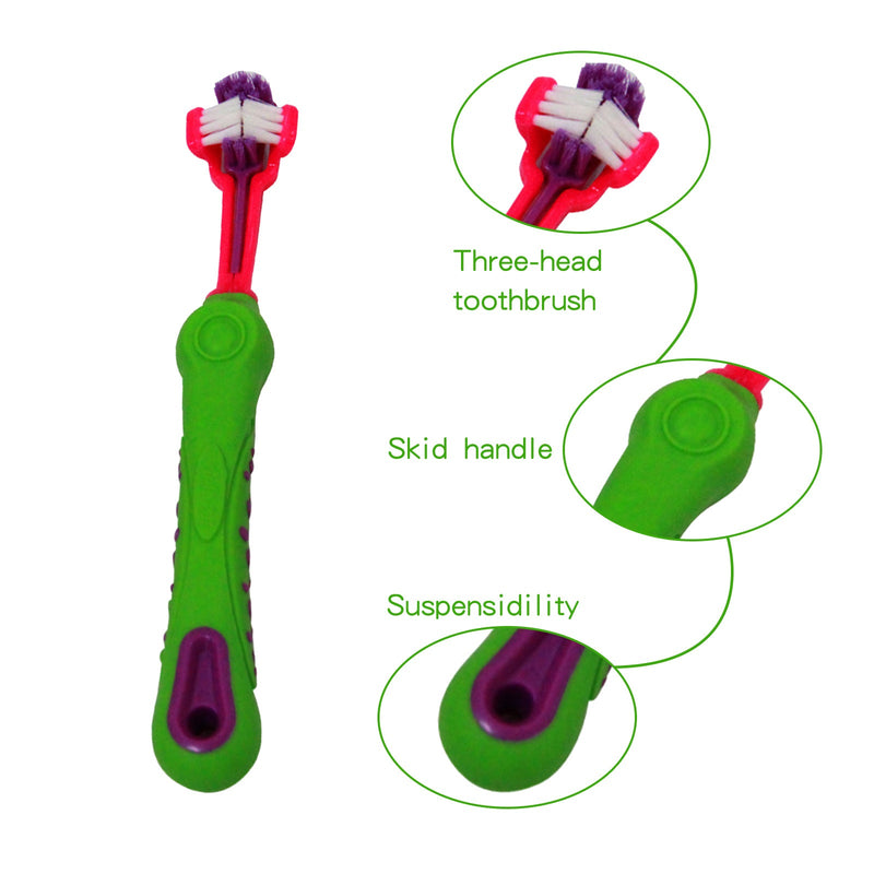 Pawfriends Pet Three-Head Multi-Angle Dog Toothbrush Cat Toothbrush Oral Cleaning Products