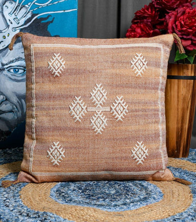 Moroccan Cactus Silk Inspired Cushion |Repurposed Sabra Rug Cactus Silk Throw Pillow Cover | Accent Pillow Cover | Moroccan Decor 50*50cm