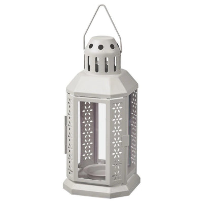 Grey Metal Miners Lantern Summer Wedding Home Party Room Balconey Deck Decoration 21cm Tealight Candle