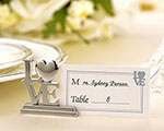 100 Bulk Buy Pack of Wedding Name Card Place Stand Silver LOVE Letters - Wedding Anniversary or Engagement Party