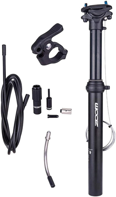 ZOOM SPD-801 Dropper Seatpost Adjustable Height via Thumb Remote Lever - External Cable 30.9 Diameter 100mm Travel