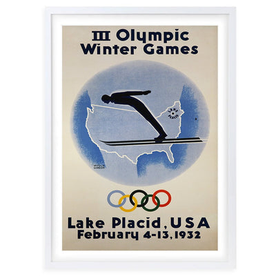 Wall Art's 3rd Winter Olympic Games 1932 Large 105cm x 81cm Framed A1 Art Print